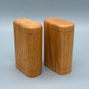 Vintage Mid Century Modern Wooden Salt and Pepper Shakers 5"